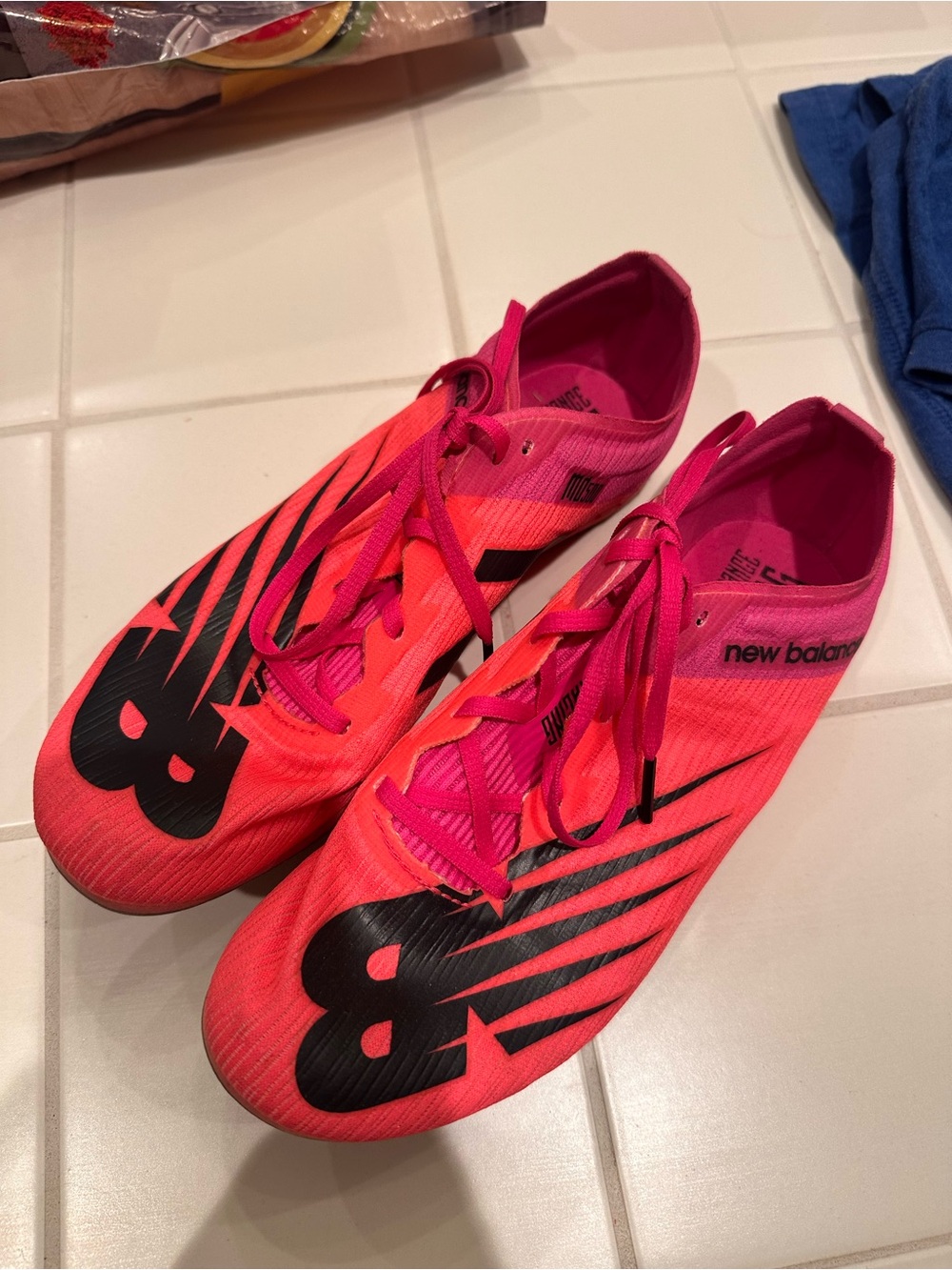 New Balance Pink and Black Track Spikes